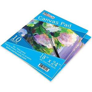 US Art Supply U.S. Art Supply 18 x 24 10-Sheet 8-Ounce Triple Primed Acid-Free Canvas Paper Pad (Pack of 2 Pads)