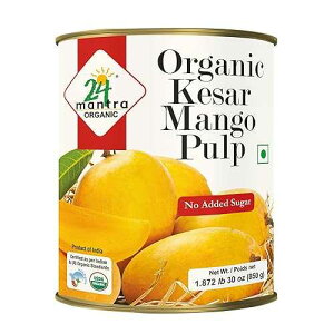 24 �}���^�� 24 �}���g�� �I�[�K�j�b�N �P�T�� �}���S�[�ʓ� - 850 ml�A850g () 24 Mantara 24 Mantra Organic Kesar Mango pulp - 850 ml,, 850g ()