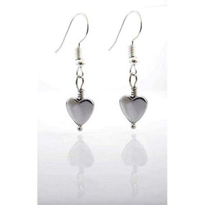 �_�[�N�V���o�[�g�[���̃w�}�^�C�g�n�[�g�_���O���C�������O Jenni Leigh Creations Dark Silver Toned Hematite Heart Dangle Earrings