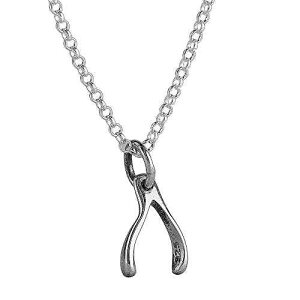 �X�^�[�����O�V���o�[�̏����ȃE�B�b�V���{�[�� �l�b�N���X - Make a Wish Melanie Golden Jewelry Tiny Wishbone Necklace in Sterling Silver - Make a Wish