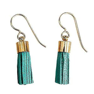 �A�N�A�u���[������v�^�b�Z���s�A�X�i14K�S�[���h�t�B���h�j Melanie Golden Jewelry Aqua Blue Synthetic Leather Tassel Earrings in 14K Gold Fill