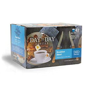 Day To Day Coffee Day To Day 42-Count Breakfast Blend, Medium Roast Single Serve Coffee Pods for K-Cup Keurig Brewers (Breakfast Blend, 42 Count (Pack of 1))