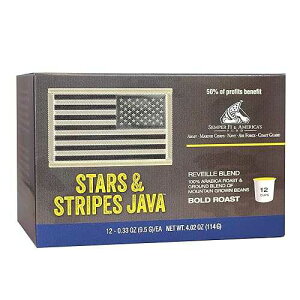 �X�^�[�Y & �X�g���C�v�X �W���� �R�[�q�[ �|�b�h (�{�[���h ���[�X�g) Military Java Group Stars & Stripes Java Coffee Pods (Bold Roast)