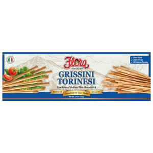 Flora Fine Foods Flora Grissini Torinesi ? Traditional Italian Thin Breadsticks, Oven-Baked & Lightly Crisp ? Authentic Imported Snack, Perfect for Pairing with Cheese, Soups & Dips ? 4.4 oz (125g)