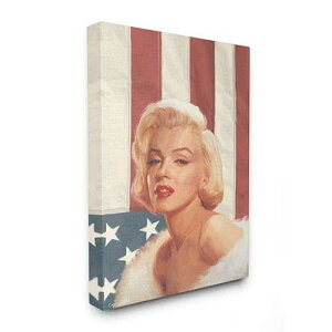 Stupell Industries Marilyn Flag Vintage Hollywood Movie Star Classic Illustration Canvas, Multi-Color