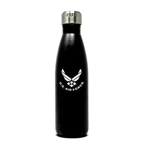 Military Gift Shop US Air Force 17oz Double Wall Vacuum Insulated Stainless Steel Airman Water Bottle - Perfect for USAF PT and Outdoor Sports