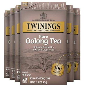 Twinings Pure Oolong Tea Individually Wrapped Bags, 20 Count (Pack of 6), Warm, Nutty Flavour & Golden Colour, Caffeinated, Enjoy Hot or Iced, 120 Teabags