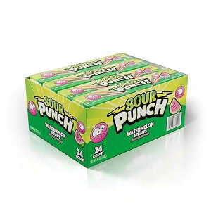 �T���[�p���` �X�C�J �T���[ �X�g���[�A2�I���X �g���C�A(24�p�b�N) Sour Punch Watermelon Sour Straws, 2oz Tray, (24 Pack)