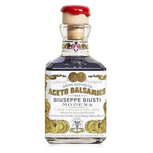 Giusti Balsamic Vinegar of Modena IGP 2 Gold Medals Gourmet Aceto Balsamico di Modena With Rich Flavor for Salads, Marinades, Cheese & Finishing, Made in Italy 8.45 fl oz (250 ml) - Pack of 1