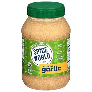 Spice World Organic Minced Garlic ? Bulk 32oz Container, USDA Certified Organic with Non-GMO Ingredients ? Ready-to-Use Seasonings for Cooking, Reduce Prep Work and Easily Add Flavor