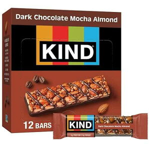 KIND Bars, Dark Chocolate Mocha Almond, Healthy Snacks, Gluten Free, Low Sugar, 5g Protein, 12 Count