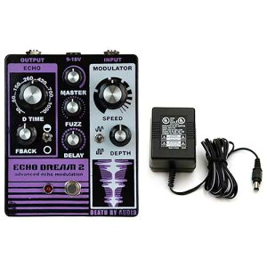 Death by Audio Echo Dream 2 �f�B���C�y�_���A�t�@�Y�ƃ��W�����[�V�����A�d���t�� Death by Audio Echo Dream 2 Delay Pedal with Fuzz and Modulation w/Power Supply