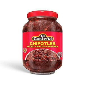 La Costena Chipotle Peppers - Spicy Smoked Diced Peppers for Chipotle Sauce, Adobo Sauce, Mexican Food, Taco, Enchiladas & Salsa - Pickled Vegetables - Diced Chilis - 8.11oz, 1 Pack Jarred Vegetables