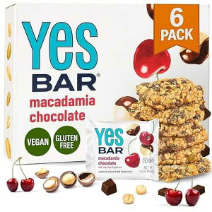 The YES Bar YES Bar Macadamia Chocolate Plant Based Protein, Decadent Snack Bar Vegan, Paleo, Gluten Free, Dairy Free, Low Sugar, Healthy Snack, Breakfast, Low Carb, Keto Friendly (Pack of 6)