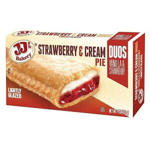 JJ's Bakery Duos Strawberry & Cream Snack Pies, Individual Dessert, Fresh-Baked, Perfect for Snacks, Nut-Free, Kosher Parve, 4 Oz Each (Pack of 6)