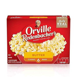 Orville Redenbacher's Orville Redenbacher�fs Microwave Popcorn, Butter Flavor, 3g Fiber Per Serving, Movie Night Supplies, 3.29 oz., 6-Count (6 Boxes)