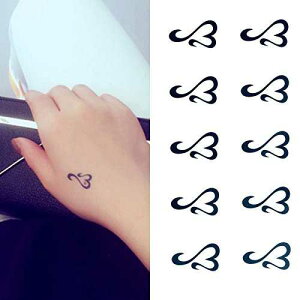 Oottati Small Cute Temporary Tattoo Heart Totem Hand (Set of 2)