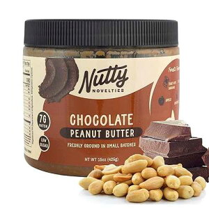 Nutty Novelties Chocolate Peanut Butter - High Protein, Healthy Peanut Butter - All-Natural Peanuts Free of Cholesterol, Preservatives & Salt - 100% Vegan - 15 Ounces