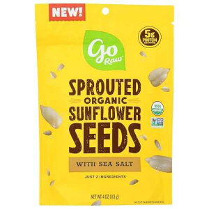Go Raw�A����q�}�����̎�A�C������A�I�[�K�j�b�N�A4�I���X Go Raw, Sprouted Sunflower Seeds with Sea Salt, Organic, 4 Oz