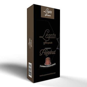 Legato Coffee Capsules Legato Espresso Capsules - 10/100 count - Single-Serve Coffee Pods - Compatible with Nespresso OriginalLine Machine - Cafe-style Coffee at Home (100, Hazelnut Strength 5)