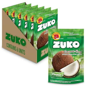 Zuko Coconut Instant Powder Drink / Family Pack / No Sugar Needed / Vitamin C / 14.1 Ounce (Pack of 6)