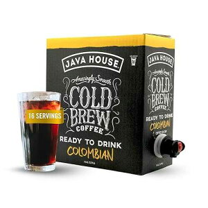Java House Cold Brew Coffee on Tap Premium 100% Arabica Medium Roast Smooth Colombian Flavor with Chocolate & Caramel Notes 1 Gallon Box (16 Servings) Ready to Drink, No Brewing Required, Fridge-Friendly