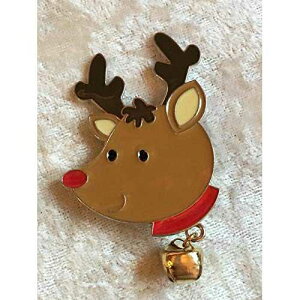 �N���X�}�X ���^�� �g�i�J�C �w�b�h �s�� �u���[�` �W���O���x���t�� Mama Otter's Tidbits Christmas Metal Reindeer Head Pin Brooch with Jingle Bell