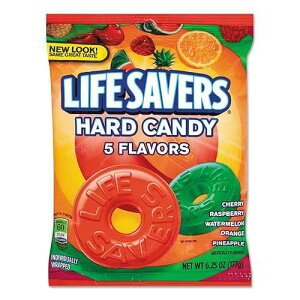 LifeSavers 88501 �I���W�i�� �t�@�C�u �t���[�o�[ �n�[�h �L�����f�B�A�ʕ�A6.25 �I���X �o�b�O Life Savers LifeSavers 88501 Original Five Flavors Hard Candy, Individually Wrapped, 6.25oz Bag