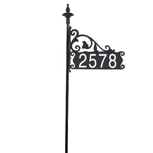 Address America Boardwalk USA HandcraftedHome Address Yard Sign with Customized House Number Plate - High Visibility, Handcrafted, Double-Sided, Reflective - 47�h Post, Optional Solar Light