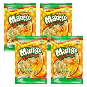 Jovy Mango Revolcado Chilli Covered Lollipop with Soft Candy Center 4 Bags 40 Ct Pops