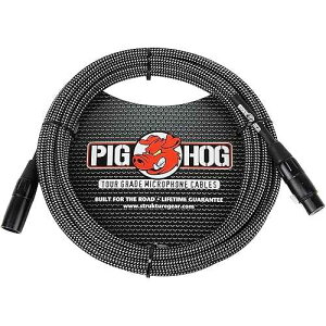 Pig Hog PHM20BKW �u���b�N/�z���C�g �҂ݍ��ݍ����\ XLR �}�C�N�P�[�u���A20 �t�B�[�g Pig Hog PHM20BKW Black/White Woven High Performance XLR Microphone Cable, 20 Feet