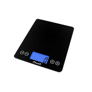 Escali 2210IB ArtiXL Extra-Large Glass Digital LCD Display Kitchen Scale, Measures Liquid and Dry Ingredients, Tare Function, 22lb Capacity, Black