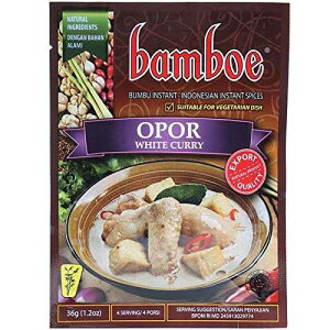 Bamboe Bumbu �C���X�^���g �I�|�� - �z���C�g�J���[�A36 �O���� (3 �p�b�N) Bamboe Bumbu Instant Opor - White Curry , 36 Gram (Pack of 3)