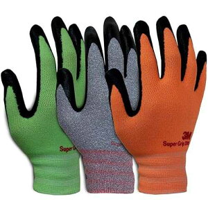 3M �X�[�p�[ �O���b�v �K�[�f�� ���[�N �O���[�u - 3 �p�b�N (L) 3M Super Grip Garden Work Gloves- 3 PACK (Large)