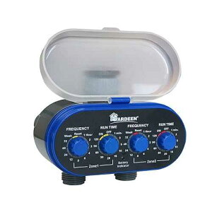 Yardeen Watering Hose Sprinkler Timer Garden Irrigation System Controller Electronic Water Timer with Two Outlets Color Blue