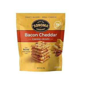 Sonoma Creamery - Cheese Crisps, Bacon Cheddar, 10 Oz (1 Count) | Savory Snack | High Protein | Low Carb | Gluten Free| Keto-Friendly