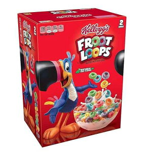 Kellogg's Froot Loops Breakfast Cereal, Fruit Flavored, Breakfast Snacks with Vitamin C, Family Size, Original, 19.4oz Box (1 Box)