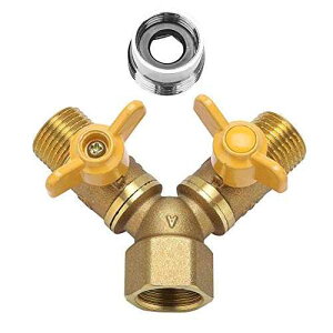 xuuyuu laundry water splitter, G1/2 Brass Garden Irrigation 2 Way Double Tap Hose Adapter Dual Faucet Connector