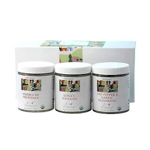 The Spice Hut Organic Herb Seasoning Collection - 3 Flavors of Europe - Italian & French Spice Gift Set | Herbes De Provence, Luigis' Italiano, Red Pepper Garlic | Poultry, Vegetables, Pasta, Pizza | All-Natur