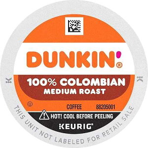 Dunkin' 100% Colombian Medium Roast Coffee, 10 Keurig K-Cup Pods