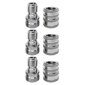 MTM Hydro Garden Hose Adapter 6 Piece 3/4�h Quick Connect Fittings Kit, Stainless Steel High Pressure Couplings and Connectors for Pressure Washers and Car Detailing, 3x3