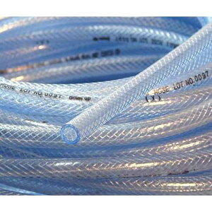 SMI 5/16 (8mm) ID 15 Ft High Pressure Braided PVC Tubing Clear Hose Braid Reinforced Made in Korea