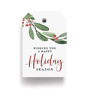 Bliss Collections Holiday Season Gift Tags, Holiday Foliage, Holly Greenery Cards for 'Tis The Season Events, Parties and Celebrations, 2x3 (50 Tags)
