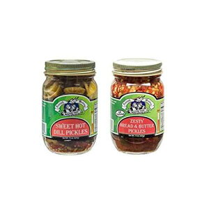 Amish Wedding Foods �X�C�[�g�z�b�g�f�B���ƃs���b�Ƃ����u���b�h���o�^�[�s�N���X�`�b�v�X 15 �I���X �W���[ �o���G�e�B 2 �p�b�N Amish Wedding Foods Sweet Hot Dill and Zesty Bread & Butter Pickle Chips 15 oz. Jars 