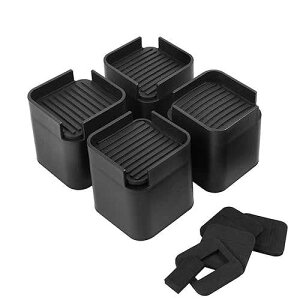 BTSD-home Adjustable Bed and Furniture Risers Elevator up to 3 or 4 inch Heavy Duty Bed Risers for Dorm Table Couch Sofa Wheels Suitable 4 Pack BTSD-home Adjustable Bed and Furniture Risers Elevator up to 3 or 4 inch