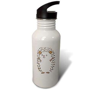 3dRose Cool Humorous Hedgehog Abstract Art Flip Straw 21oz Water Bottle