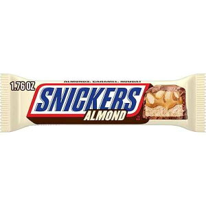 SNICKERS �A�[�����h �V���O���T�C�Y �`���R���[�g �L�����f�B�o�[ 1.76 �I���X �o�[ (1 �p�b�N) SNICKERS Almond Singles Size Chocolate Candy Bar 1.76-Ounce Bar (Pack of 1)