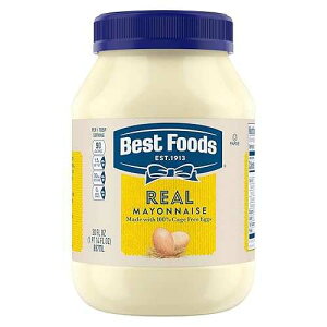Best Foods Real Mayonnaise Mayo Jar For A Creamy Sandwich Spread or Condiment Gluten-Free, Made With 100% Cage-Free Eggs 30 oz