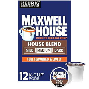 Maxwell House �~�f�B�A�� ���[�X�g �n�E�X �u�����h �L���[���O K �J�b�v �R�[�q�[ �|�b�h (12 ct �{�b�N�X) Maxwell House House Blend Medium Roast K-Cup Coffee Pods (12 Pods)