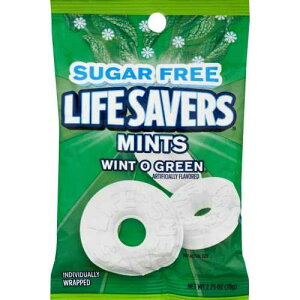 LifeSavers Wint-O-Green �n�[�h �L�����f�B�A�����s�g�p (2 �p�b�N) Life Savers LifeSavers Wint-O-Green Hard Candy, No Sugar (Pack of 2)